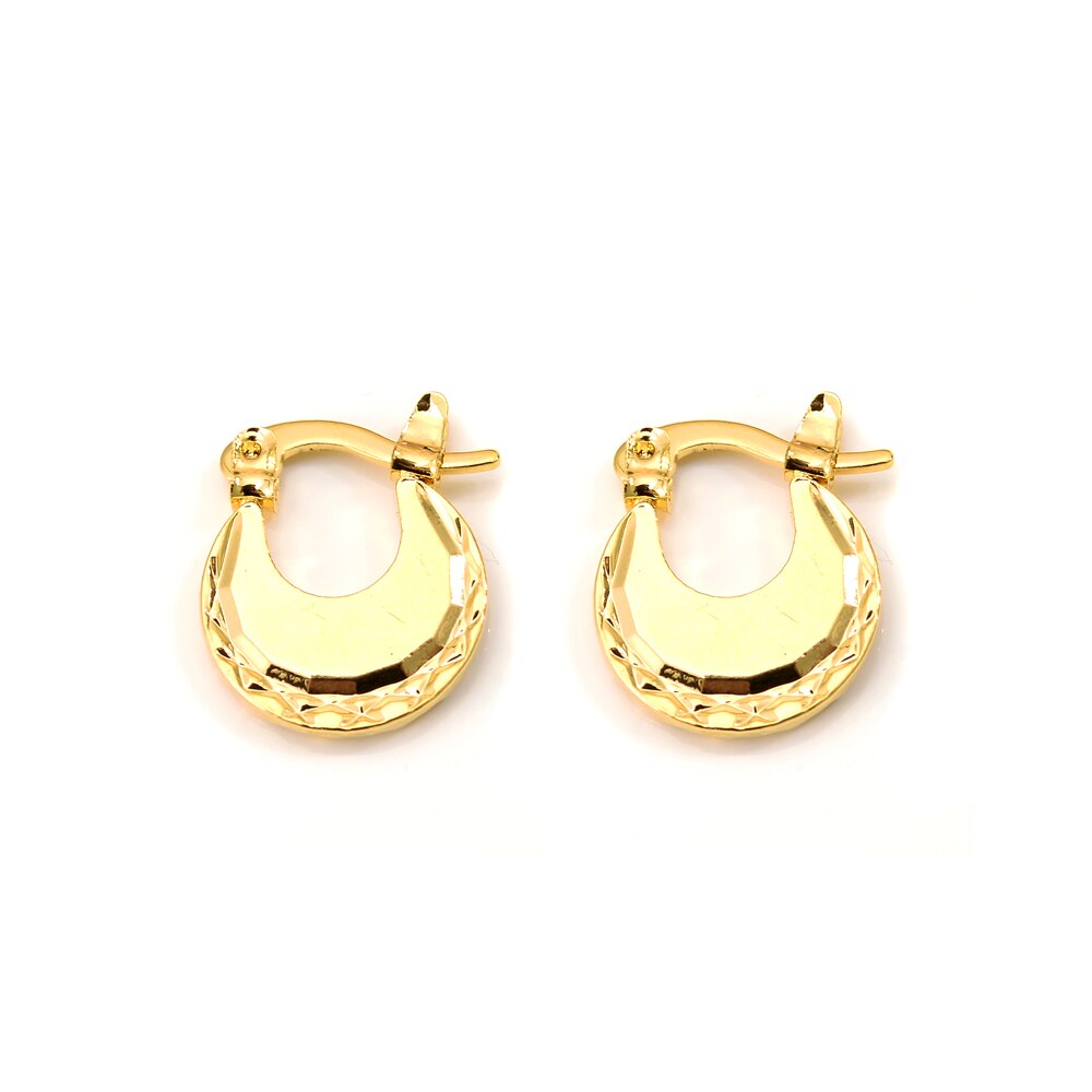 gold mini Kid Baby Little Girls jewelry Security Safety Princess Round Gold Huggies hoop earrings for women party Jewelry: c