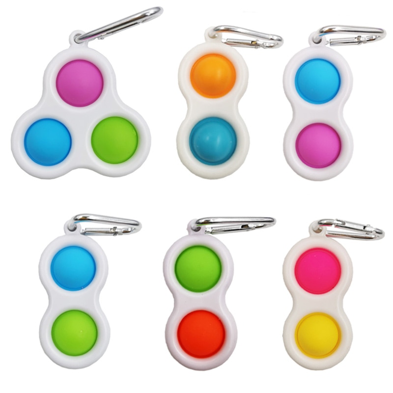 Fidget Juguetes | Juguetes Fidget | Fidget juguetes Simple Dimple alivio llavero sensorial juguetes anti estrés para niños adultos educativos autismo Especial necesita Juguetes