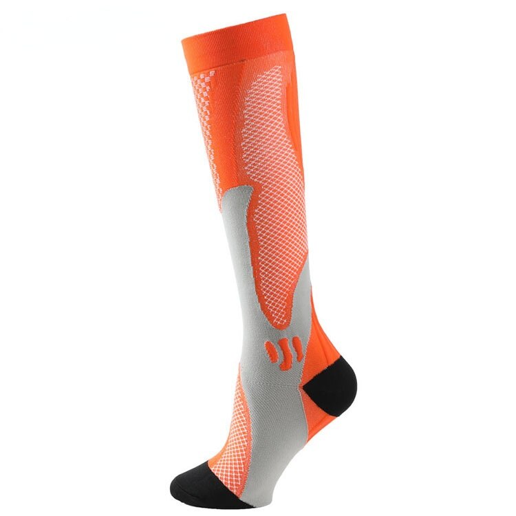 1 Pair Unisex Compression Socks Women Men Anti Fatigue Pain Relief Knee Sports Magic Socks Outdoor Cycling Elastic Socks: orange / L-XL