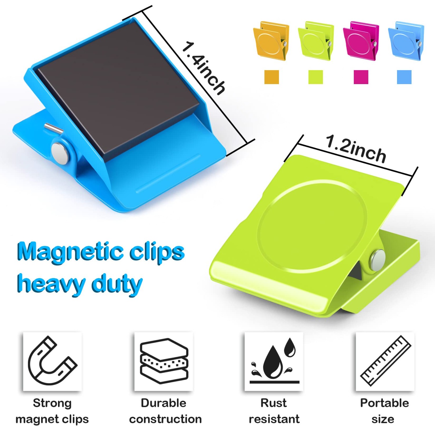 Kühlschrank-Magnetklammern, robuste Kühlschrankmagnete, Clips für Whiteboard, mehrfarbige magnetische Klemme aus Metall