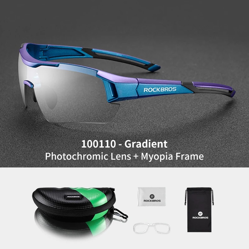 ROCKBROS Photochromic Cycling Glasses Bicycle Outdoor Sports Sunglasses Discoloration Glasses MTB Road Bike Goggles Bike Eyewear: Silver