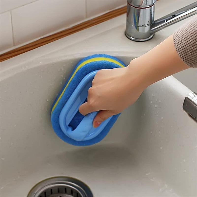 Schwamm reinigungs bürste mit Griff Badewanne Fliesen Bürste Küche Bad Reinigung Schwamm bürste Haushalts reinigungs mittel