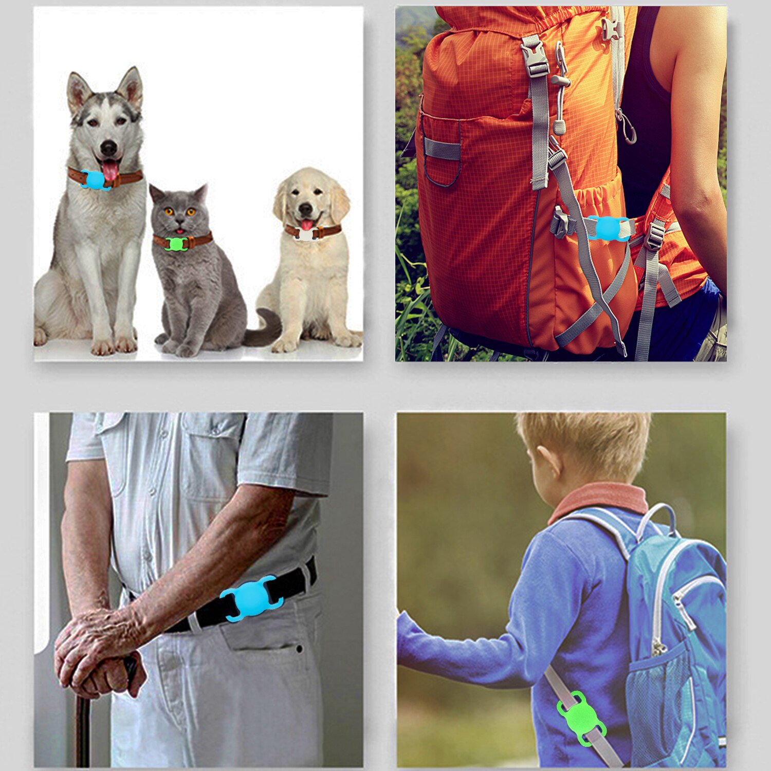 Zimfanqi Airtag Case Halsband Lichtgevende Voor Honden Pet Kids Ouderen Tracker En Bagage Tassen Finder, 2 Pack