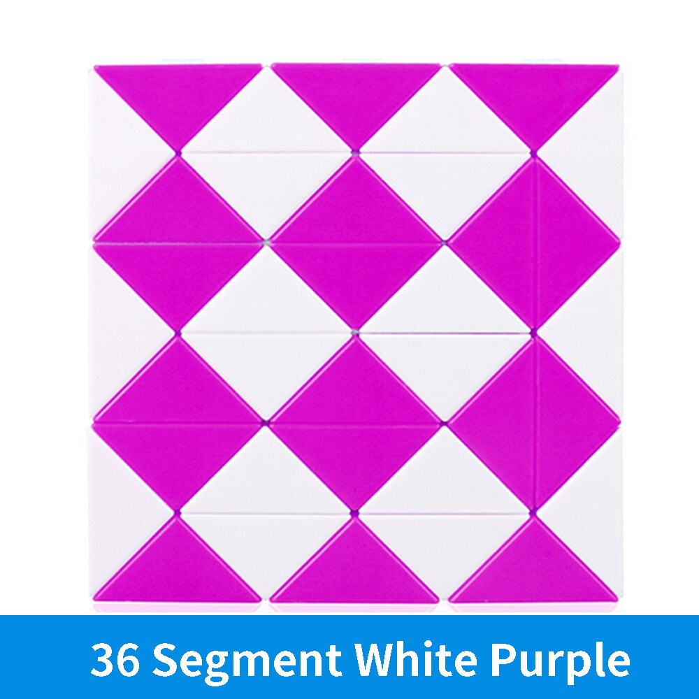 Qiyi 3D Magico Righello Cubo di 24/36/48 Segmenti Cubo Magico Serpente Torsione Cubo di Puzzle Bambino Giocattoli Educativi per I Bambini: 36 white purple