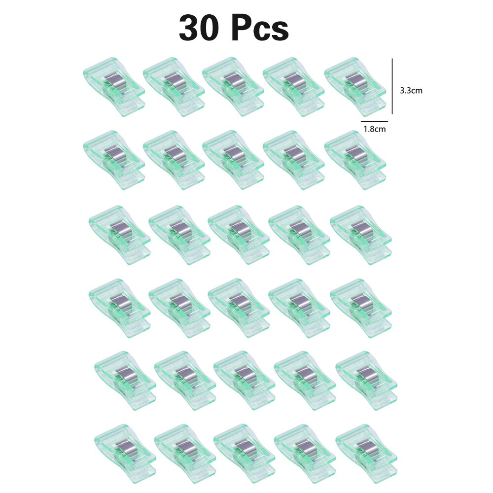 50/20/10Pcs Multicolor Kledingstuk Clip Patchwork Naaien Clip Plastic Klemmen Quilten Crafting Haken Breien Veiligheid Clip: 30pcs Green