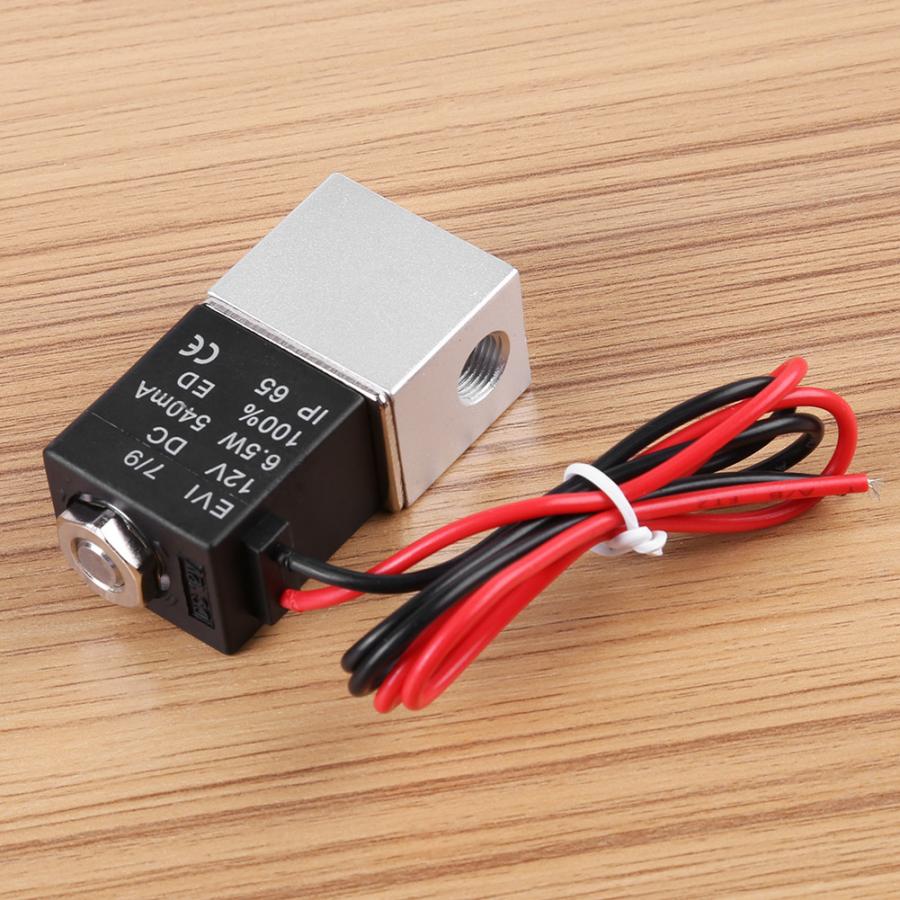 12V DC 1/8" 2 Way Normally Pneumatic Aluminum Electric Solenoid Air Valve Tool