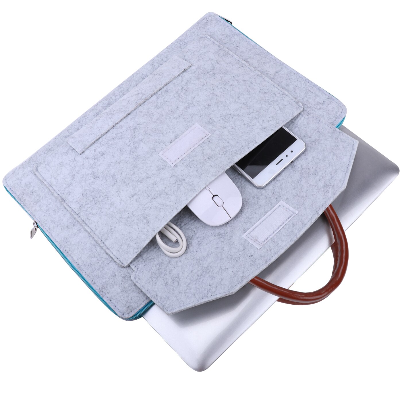 11.6/13.3/15.6 ''housse pour ordinateur portable poignée feutre ultra-léger ordinateur portable tablette IPAD étui avant-poche pochette sac porte-documents pour Macbook