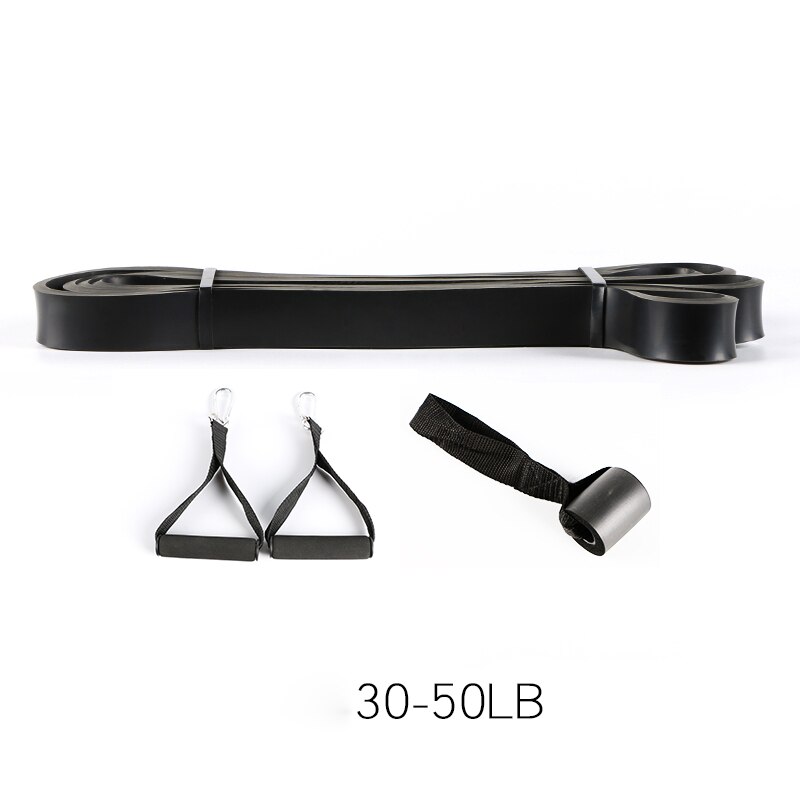 Resistance Bands 208cm 41&quot; Fitness Rubber Pull Up Crossfit Power Latex Expander Hanging Yoga Loop Band with Door Latch Handle: black