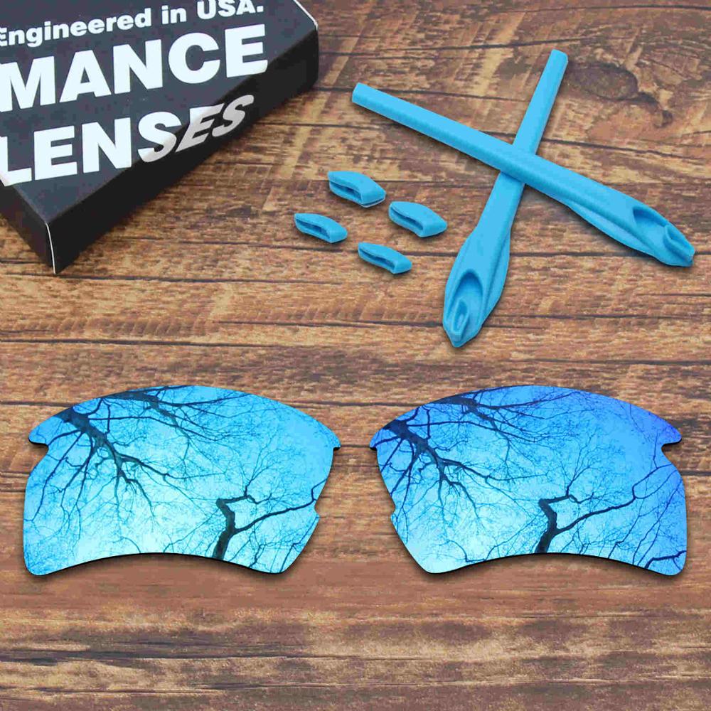 ToughAsNails Polarized Replacement Lenses & Sky Blue Rubber Kit for Oakley Flak 2.0 XL Sunglasses: Blue and Sky Blue
