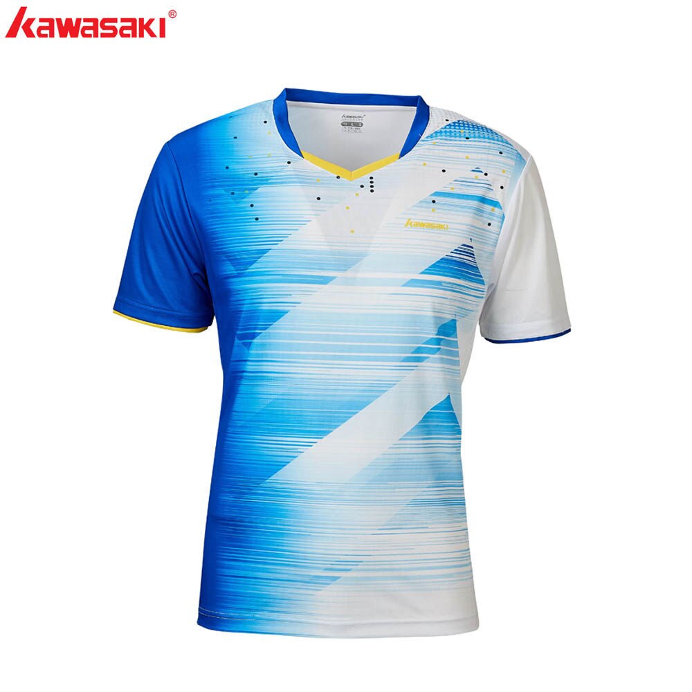 Kawasaki Sportswear 100% Polyester Tennis Men Shirt V-Neck Breathable Sweat Shorts Badminton shirts ST-R1216