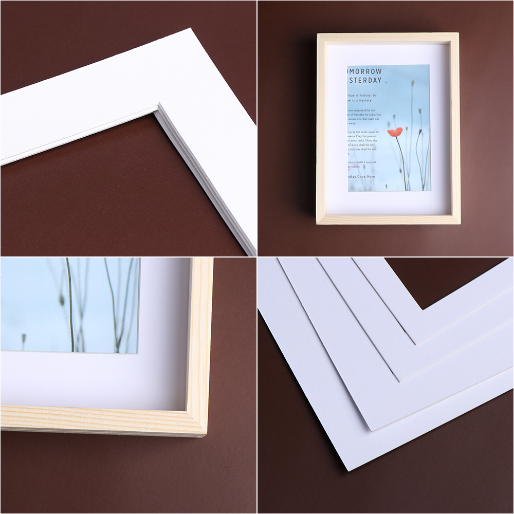 5PCS Voor 6/7/8/10in Fotolijsten Passe Partout Wit Foto Matten Eenvoudige en Pure rechthoek Papier Mounts Unieke Gestructureerd Oppervlak