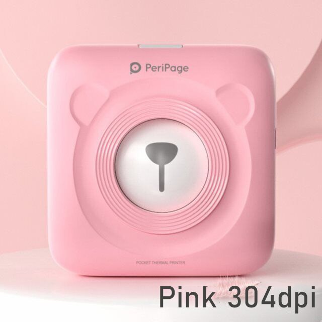 Peripage A6 Photo imprimante d'étiquettes thermiques Mini poche Portable autocollant imprimante impression sans encre pour téléphone Portable android iOS Windows: 304dpi Pink