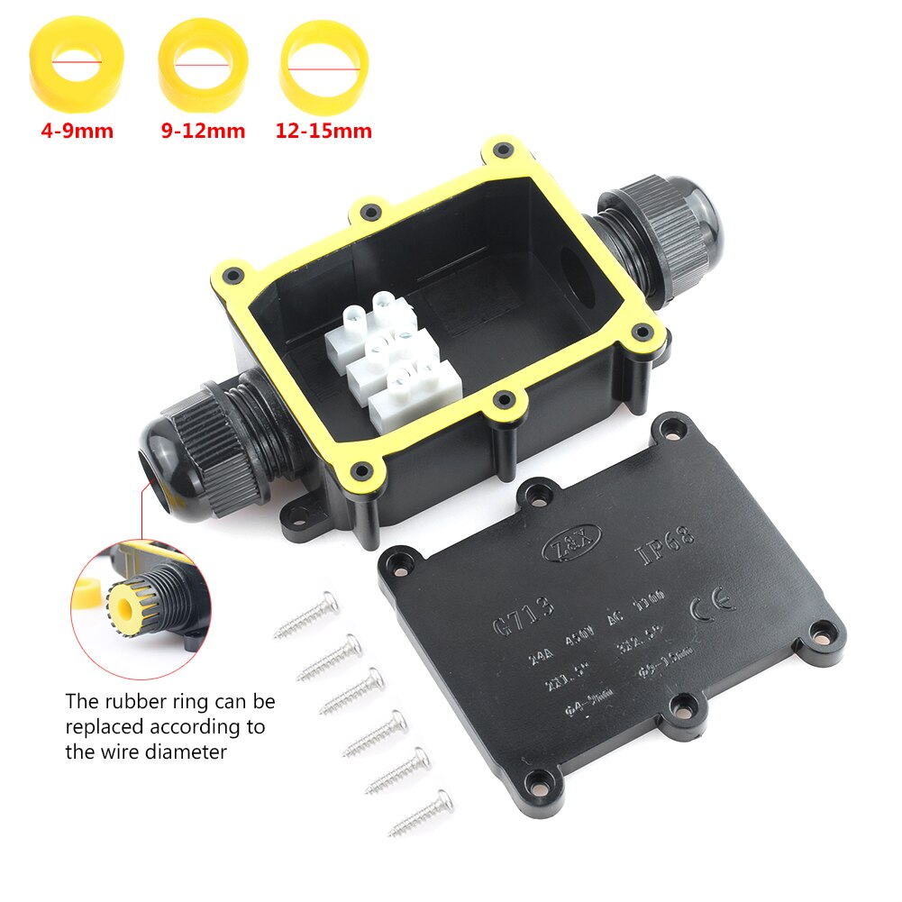 IP68 Waterproof Junction Box Underground Cable Line Protection Wire Connector 2-6 Way Electrical Cable Connector External