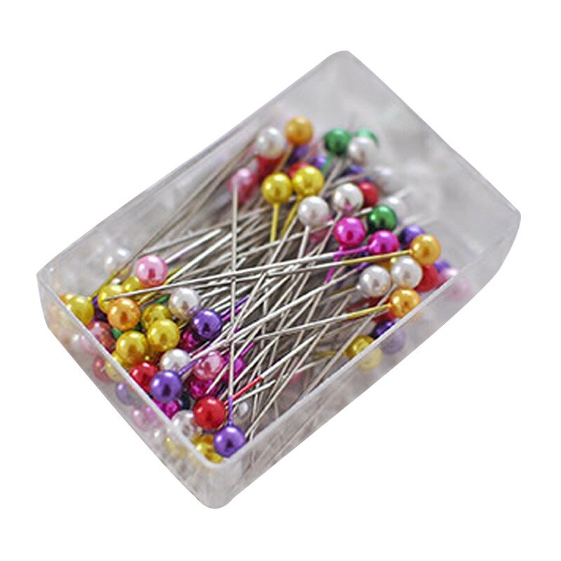 100Pcs Parel Naald Ronde Hoofd Kleding Naald Diy Decoratie Ambachten Bruiloft Broche Naald Naald Positionering Doos: colorflul