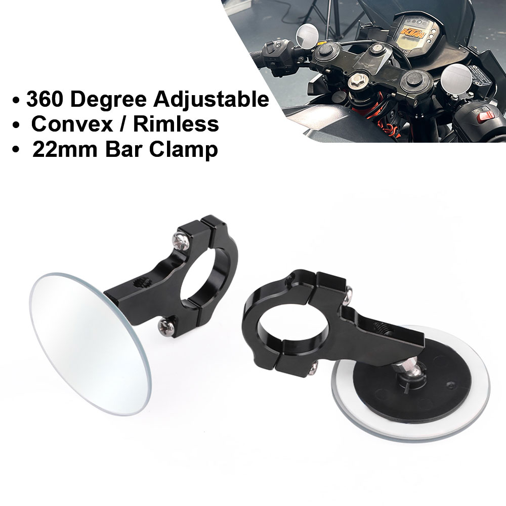 2025 RC390 RC125 Specchi retrovisori Specchio per punto cieco per RC 125 200 250 390 2014-2024 Specchio laterale ausiliario convesso senza montatura: Default Title