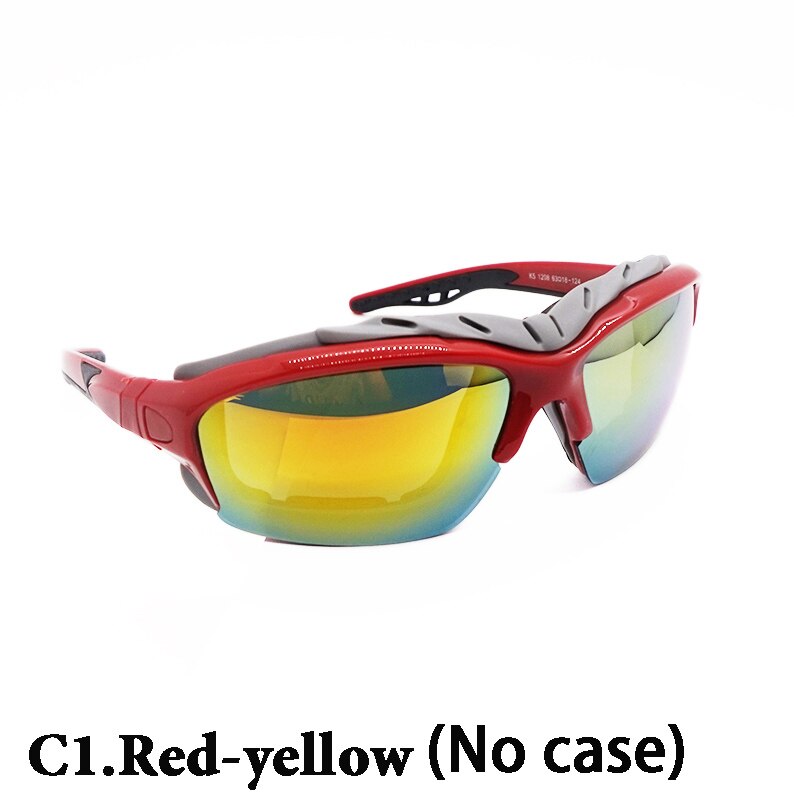 Professionele Skiën Bril Snowboard Skibrillen Outdoor Sport Zonnebril HD anti-fog Rijden Bril UV400: Red no Case