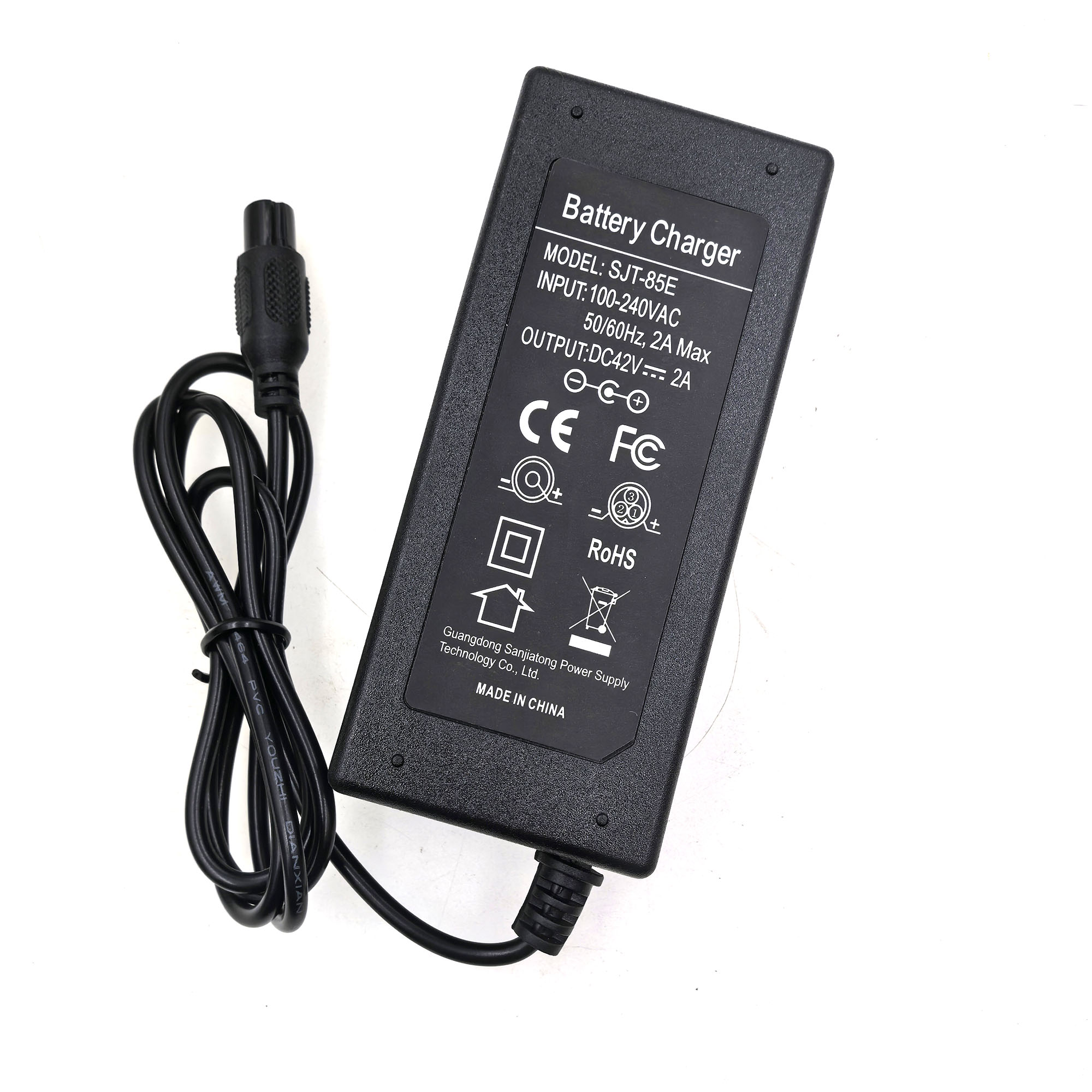 42V 2A Universal Battery Charger, UK/EU/US/AU Plug，100-240VAC Power Supply for Self Balancing Scooter hoverboard charger