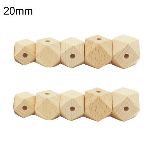 10 stk. geometriske sekskantede perler i træ, ammende tygge, træbinder legetøj til babybinderhalskæder / armbånd diy babybinder: 20mm