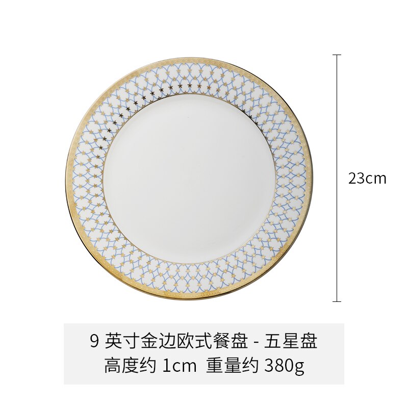 Light Luxury Phnom Penh Ceramic Plate Net Red Dinner Plate Home Pasta Steak Large Plate: black