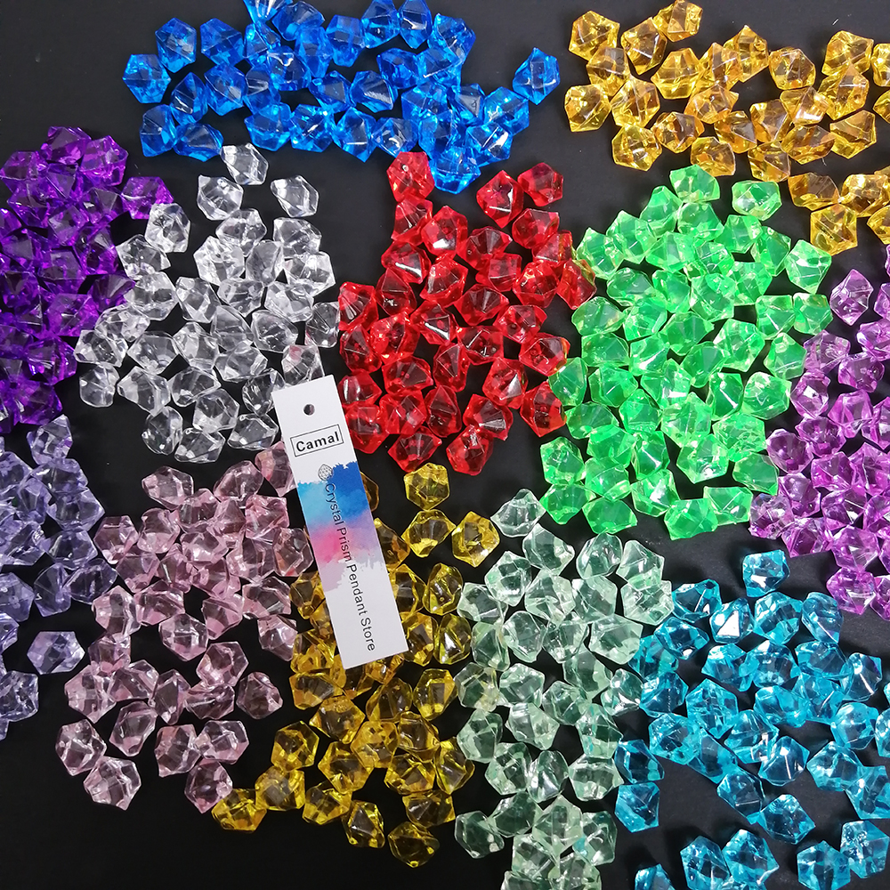 Camal 200 stuks/zak 11 x 14mm aquarium acryl stenen kristal ijsblokjes decoratie vaasvuller kiezel aquarium huis ornament landschap