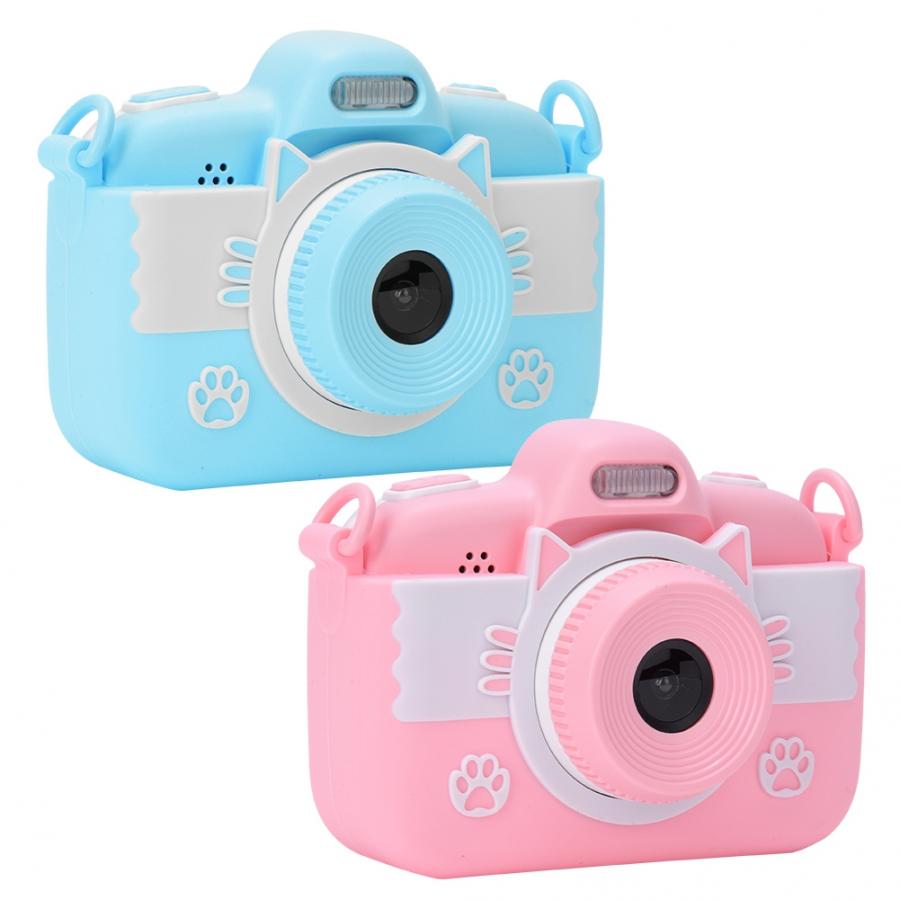 3in Children Camera Touch Screen HD Children Camera Front Rear Cameras Built-in Games with Battery Support TF Memory Card 128GB