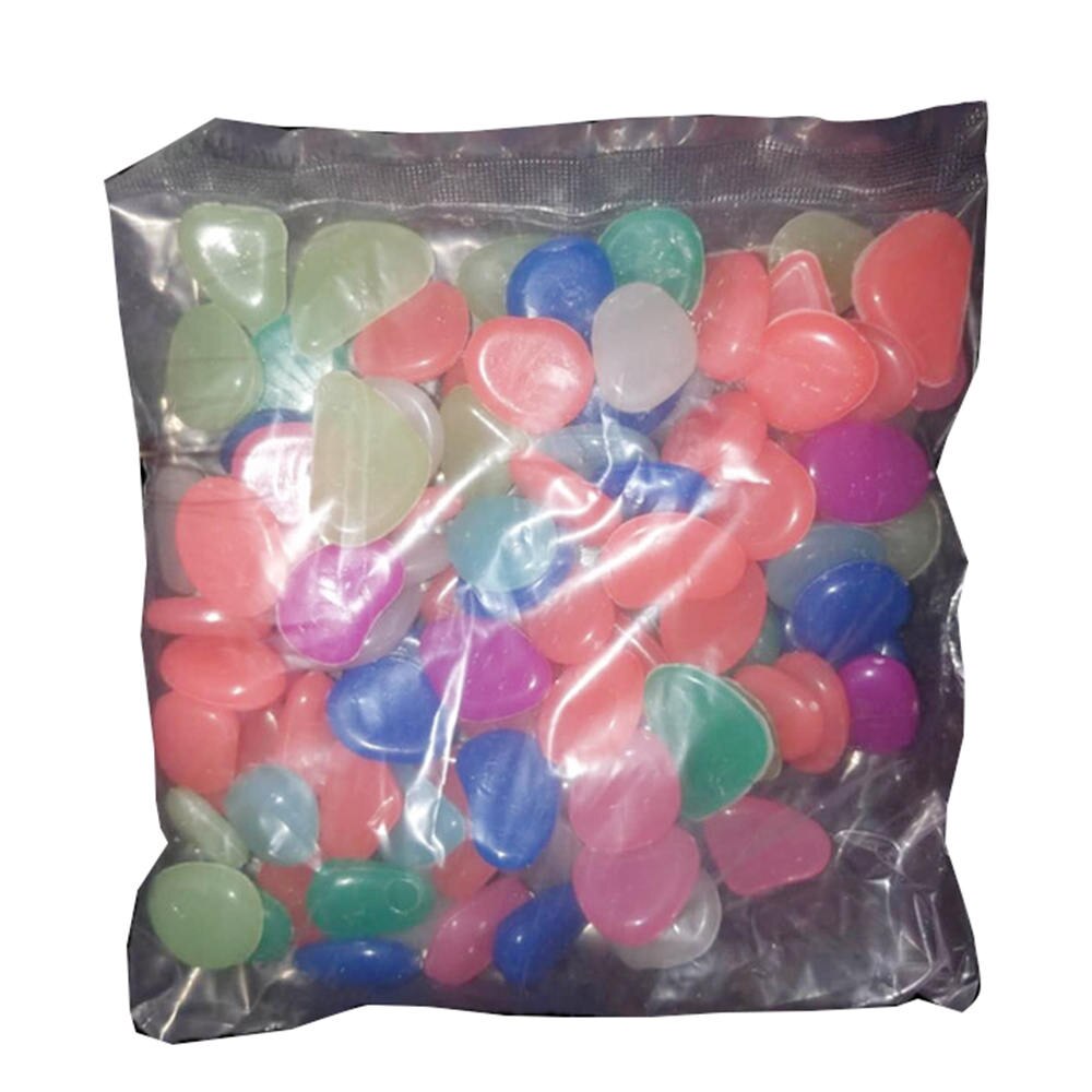 100 stk glød småsten glød sten klipper til mørk havesti gårdhave græsplæne havehaveindretning lysende sten: Default Title