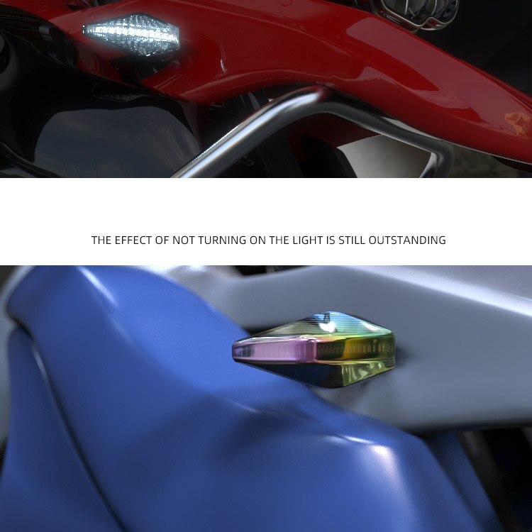 One Pair Spirit Beast L26 Motorcycle Turn Signals Lights Led Warning Lights Water Flowing Dc 12v Universal Side Visible