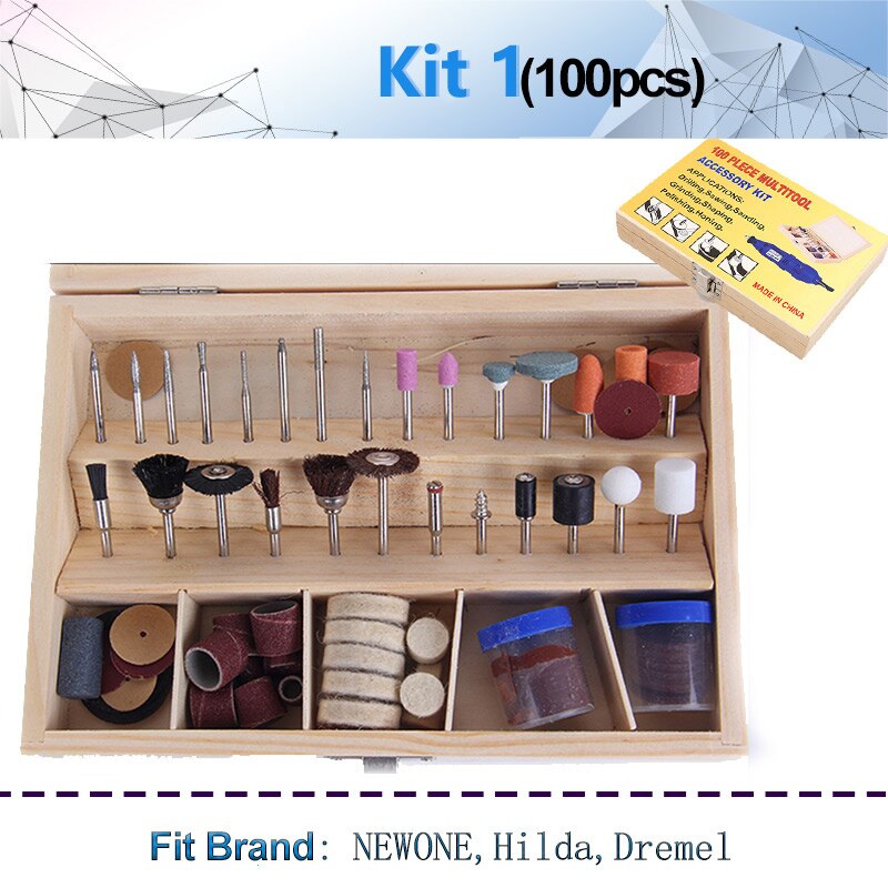 NEWONE Kit de herramientas de molienda rotativa, Kit de herramientas rotativas, Kit de accesorios de Mini herramienta rotativa 269 Uds juego de taladro de molienda de pulido para Dremel: Kit 1