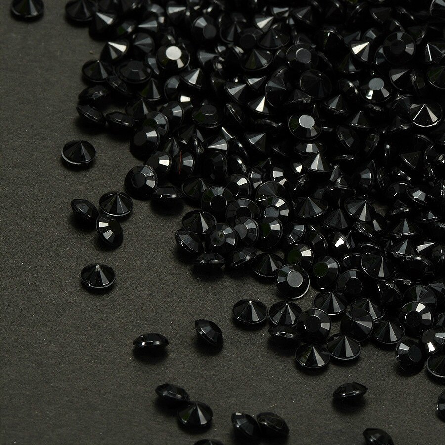 3mm Acrylic Diamond Confetti Wedding Decoration Crafts Diamond Confetti Table Scatters Clear Crystal Centerpiece Party: D 1000PCS black