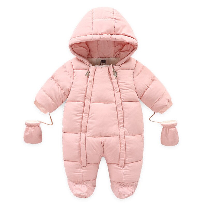 Baby Mädchen Kleidung Neugeborenen Winter Dicke Infant Langarm Kostüm Mantel Plus Samt Kleinkind Romper 6-18 Monthes