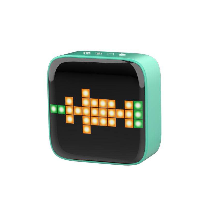 Bluetooth Control LED Pixel Screen Speaker 6W Output Stereo Audio Pixel Art Cute Home Light Decoration Mini Music Play Box: Green