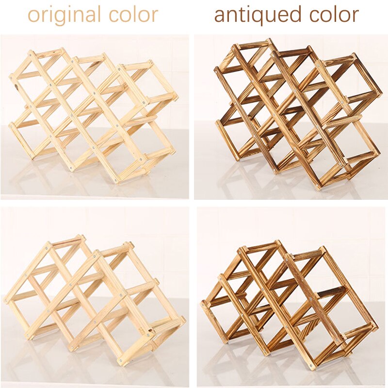 Collapsible Wooden Wine racks bottle cabinet stand Holders wood shelf organizer storage for retro display cabinet