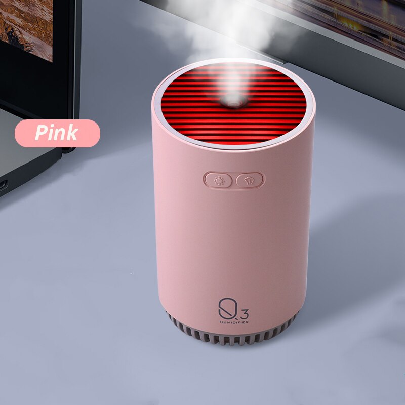 Zware Mist Draagbare Draadloze Air Diffuser 320 Ml 2000 Mah Usb Oplaadbare Ultrasone Aroma Difusor Luchtbevochtiger Lamp Humidificador: Pink