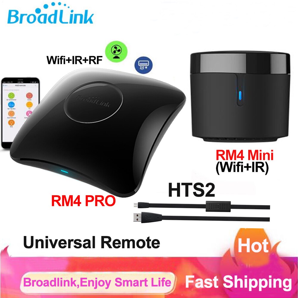Broadlink RM4 PRO Universal Smart IR RF Remote Controller RM4 Mini Wifi IR Remote Control Work With Alexa Google Home HTS2