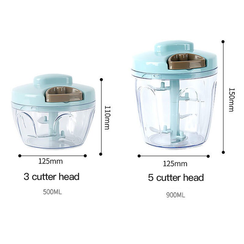 500Ml/900Ml Keuken Handmatige Vlees Snijmachine Hand-Power Voedsel Chopper Vleesmolen Mixer Blender Om Chop Vlees fruit Groente Noten Shredders