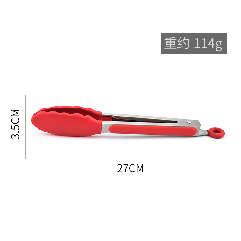 Silicone Food Tong Stainless Steel Kitchen Tongs Silicone Non-slip Cooking Clip Clamp BBQ Salad Tools Grill Kitchen Accessories