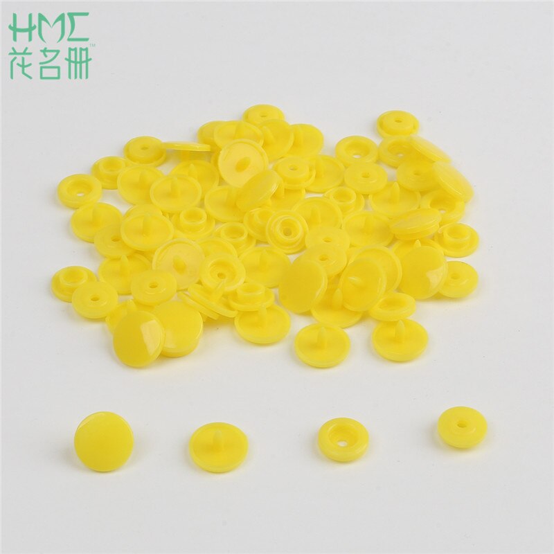 Lowest Price 50 Sets Baby Resin Snap Buttons T5 12mm Plastic Snaps Clothing Accessories Press Stud Fasteners Clips Scrapbooking: Yellow
