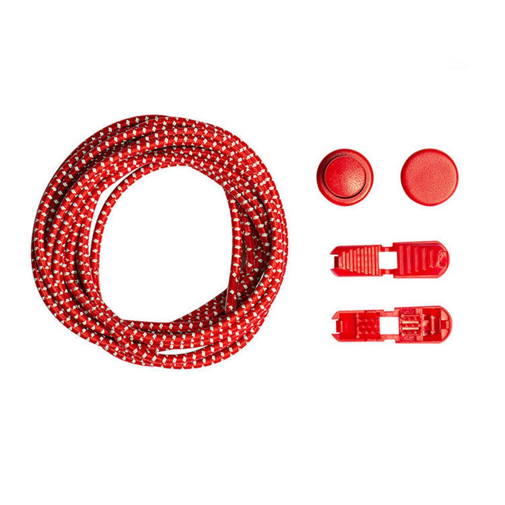 Cordones reflectantes a la para zapatillas deportivas, Cordones elásticos de 3mm,: bright red