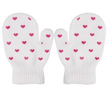 Mitaines en tricot doux pour enfants, 1 paire, motif étoile à pois et cœur, gants chauds pour garçons et filles: Beige