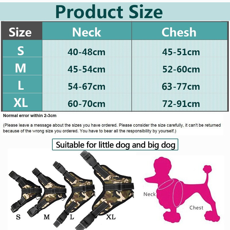 Zachte Verstelbare Harnas Hond Grote Hond Wandelen Kraag Vest Met Hand Leash Voor Kleine, medium En Grote Honden Huisdier Accessoires