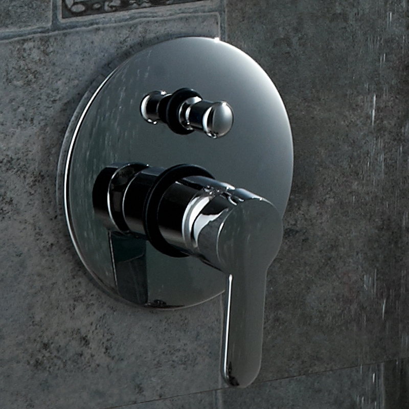 Single Handle Round Shape Solid Brass Wall Mount Shower Mixer Control Valve and Shower Faucet BR-9112