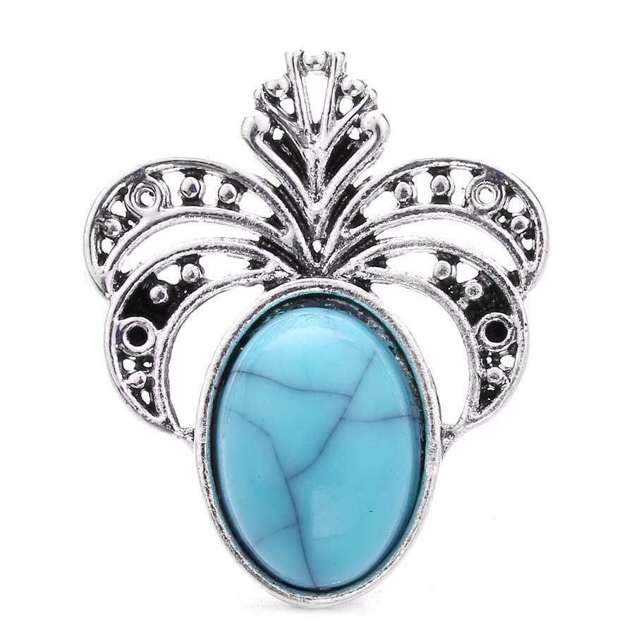 Botones a presión Vintage para mujer, cuentas de joyería, flor de 18mm, botones a presión de Metal, collar a presión de 18mm, 5 unids/lote: 8