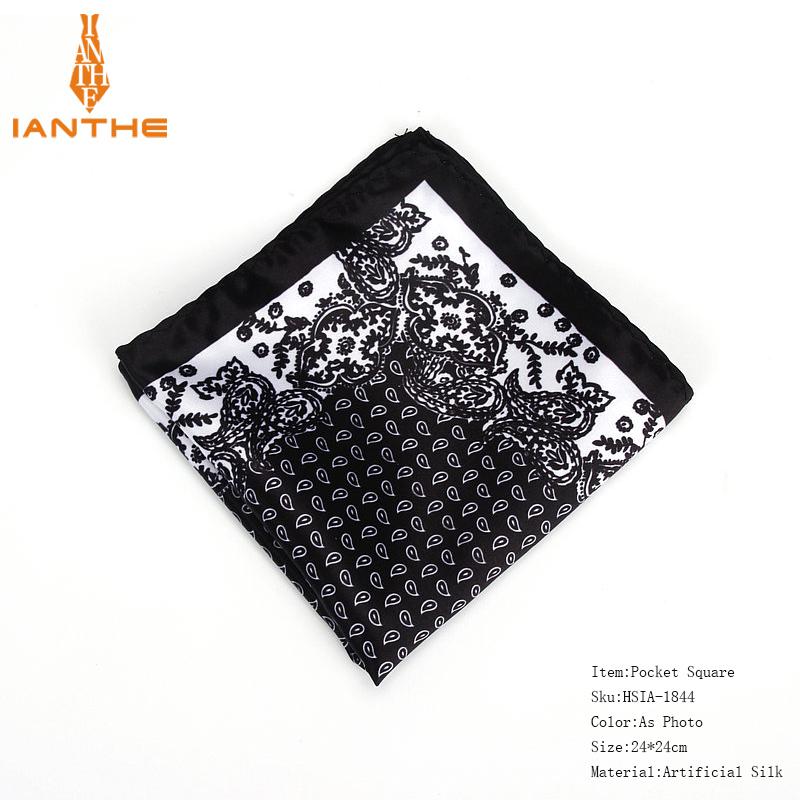 Neue herren Taschentuch Vintage Paisley Druck Tasche Platz Weiche Seide Taschentücher Hochzeit Party Business Hanky Brust Handtuch: IA1844