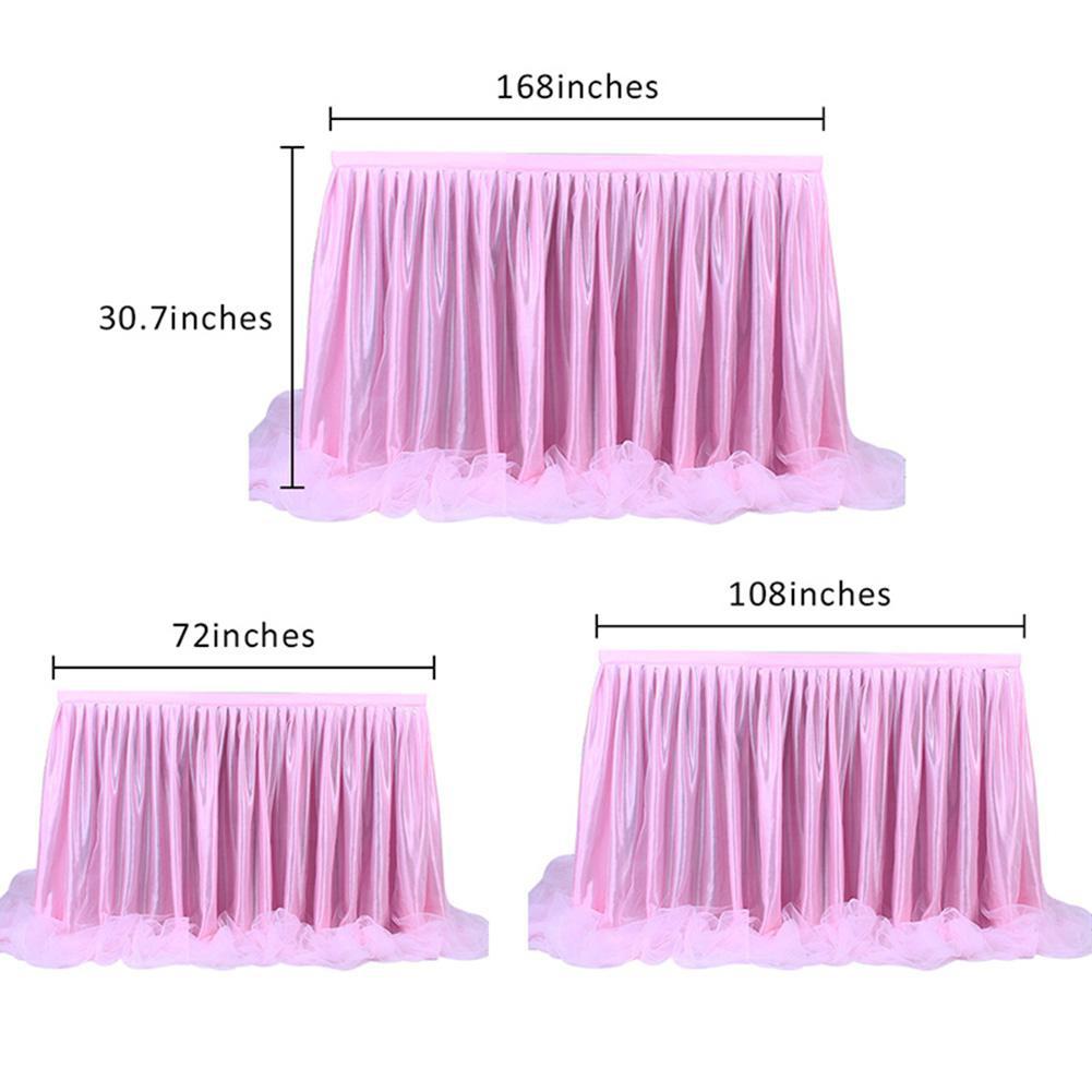 Thread Ribbon Table Skirt with LED Light for Wedding Party Decoration