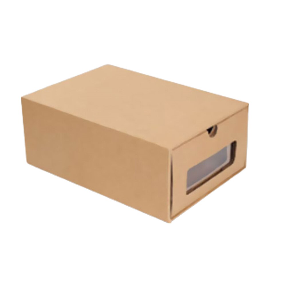 Kraft Paper Storage Box Packaging Box Wedding Party Small Transparent Drawer Shoebox Reusable Drawer Organizers Container