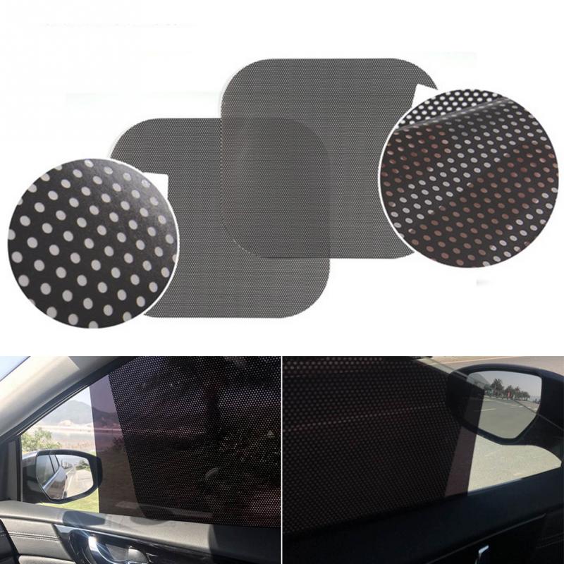 2pcs 42x38cm DIY Car Sun Shades Film Sun Protection Window Cover Black PVC Sunshade Side Window Shield with Small Holes