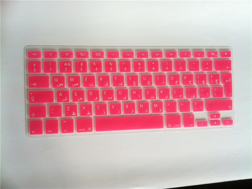 Silicone Keyboard Cover - Backlit Arabic Layout - Dustproof & Waterproof for Macbook Air Pro Retina 13 15: Pink
