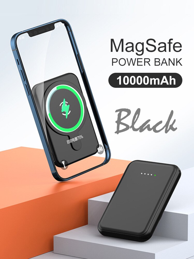 Magsafe Magnetic 10000mAh Wireless Power Bank Mobile Phone External Battery For iphone 13 12 13Pro 12Pro Max Mini Powerbank: 10000mAh-B