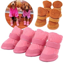 Zapatos para perros de invierno muy cálidas, 4 Uds., botas para perros, zapatos antideslizantes de algodón para mascotas pequeñas ChiHuaHua