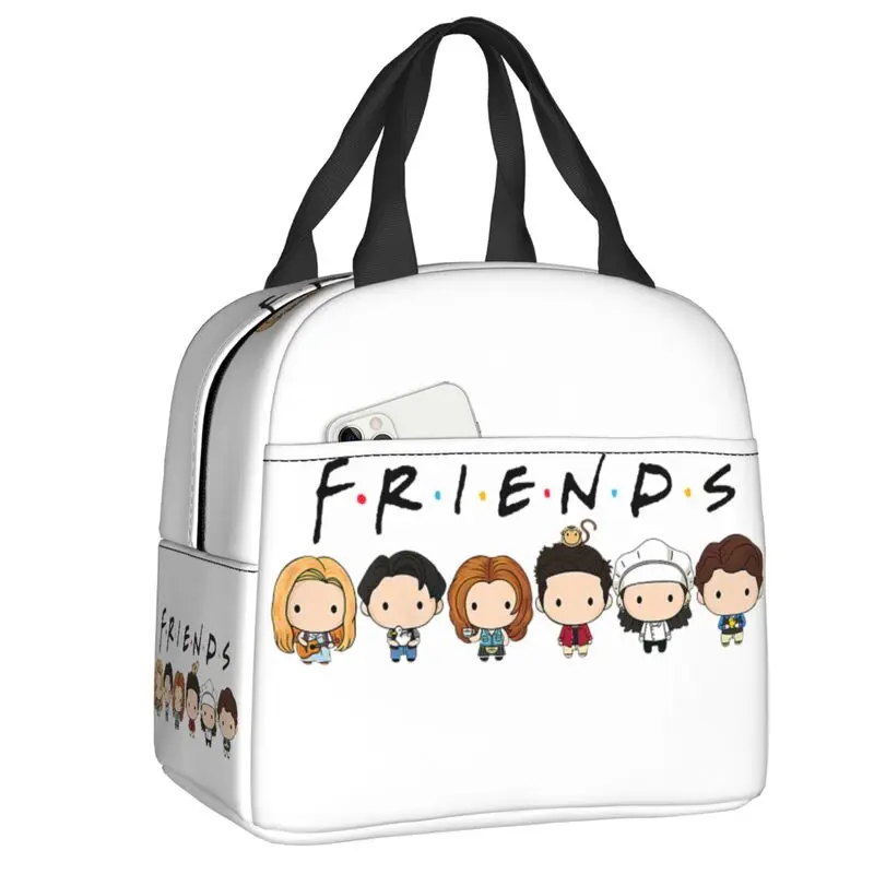 Friends TV Show Insulated Lunch Bag for Camping Travel Resuable Thermal Cooler Lunch Box Women Children Food Container Tote Bags: Brown